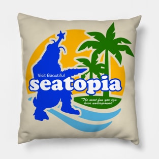 Visit Beautiful Seatopia - Godzilla vs. Megalon Pillow