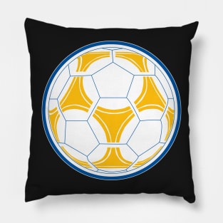 Gold & Blue Soccer Ball Pillow