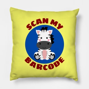 Scan My Barcode | Zebra Pun Pillow