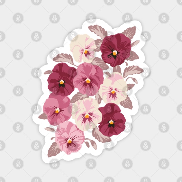 Field of pansies Magnet by lents