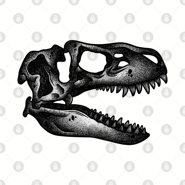 T-Rex Dinosaur Skull by melaniepetersonart