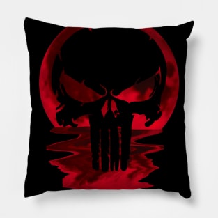 red moon skull 1 Pillow