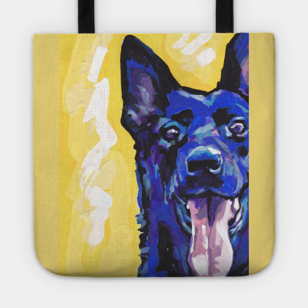 Black German Shepherd Dog Bright Colorful Pop Dog Art German Shepherd Tote Teepublic