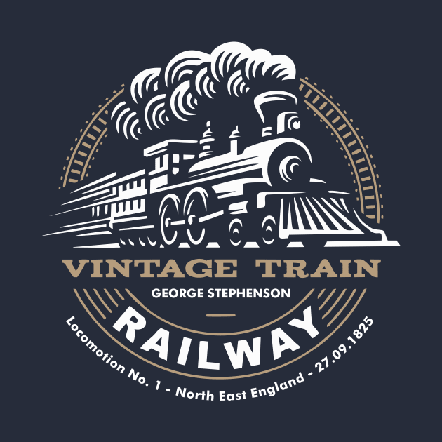 Train Railway Vintage by Supertrooper