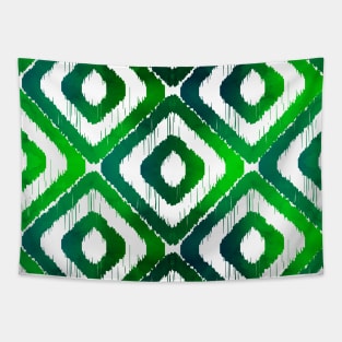 Emerald Green Ikat Pattern Tapestry