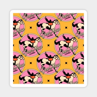 Yee Haw Black Cat Pattern in yellow Magnet