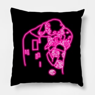 KLIMT - The Kiss (pink neon) Pillow