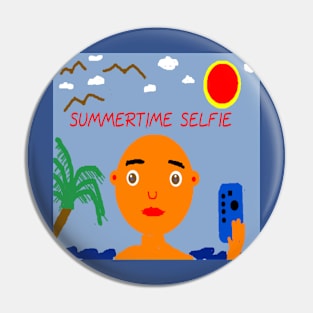 Summertime Selfie illustration Pin