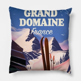 Grand Domaine France Ski poster Pillow