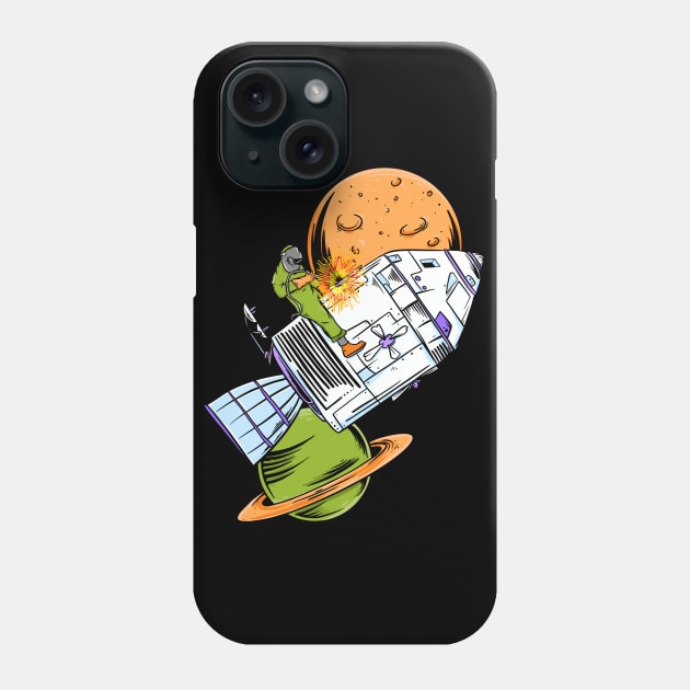 Welder Apollo Moon Phone Case by damnoverload