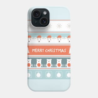 Christmas 2022 | Bear And Penguin Seamless Pattern For Kid Phone Case