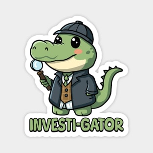 Investigator! Kawaii Baby Alligator Detective Cartoon Magnet