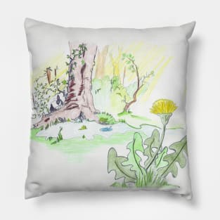 Fritter's Spring: One Dandelion Lispe Pillow