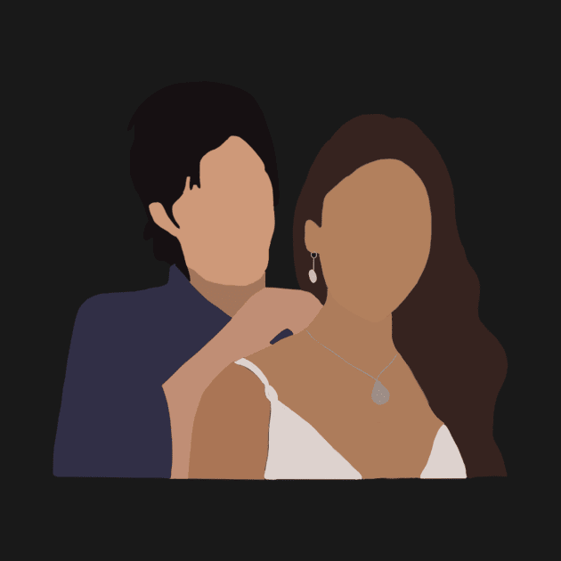 Damon and Elena sticker Sti by irelandefelder