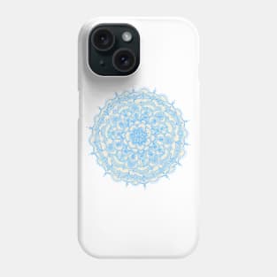 Pale Blue Pencil Pattern - hand drawn lace mandala Phone Case