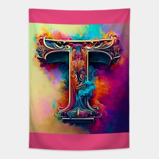 AI Art Multicolored Franciscan Tau Abstract Expressionism Tapestry