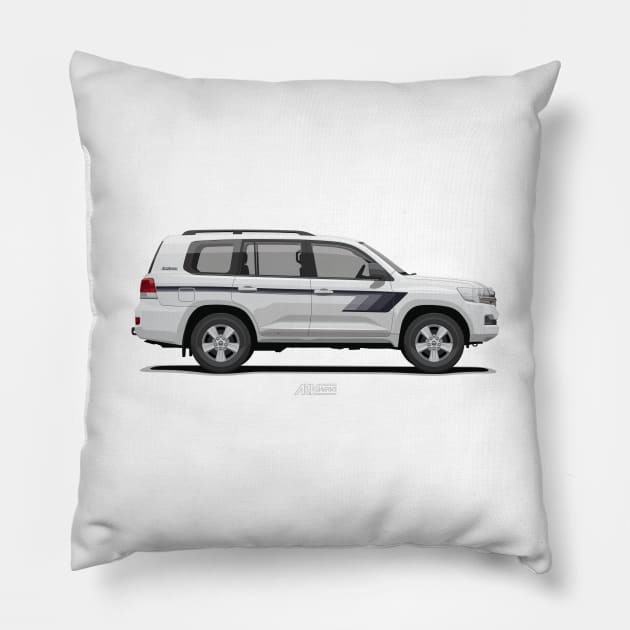 Land Cruiser 200 GX-R Heritage Edition - White (AE-Spec) Pillow by ARVwerks