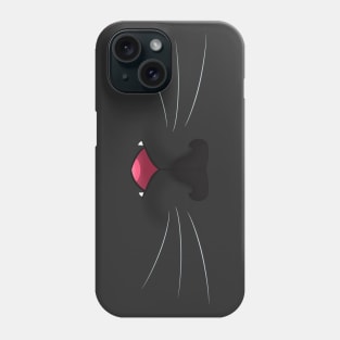 Black Kitty Cat with Fangs - Meow! Phone Case