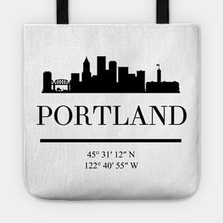 PORTLAND OREGON BLACK SILHOUETTE SKYLINE ART Tote