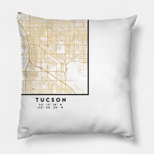 TUCSON ARIZONA CITY STREET MAP ART Pillow