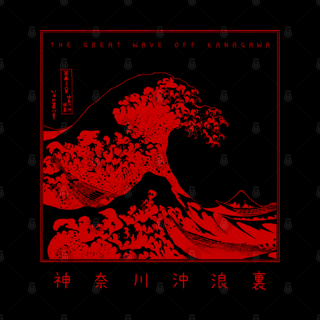 Great Wave Japan Kanagawa Red Version by SolidFive7