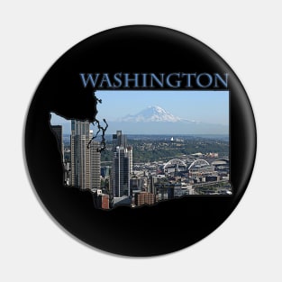 Washington State Outline (Seattle & Mt. Rainier) Pin