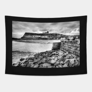 Moody Whitby, Yorkshire, Black And White Tapestry