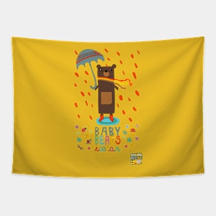 Baby Bears in the rain Tapestry