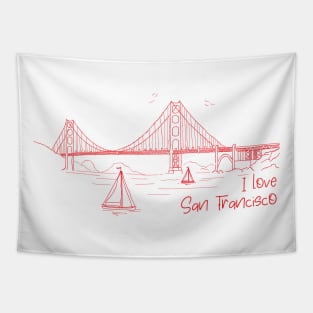 I Love San Francisco Tapestry