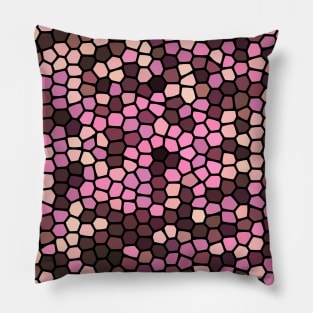 Painted Glass of Pixel Pink Hearts Pattern Pillow