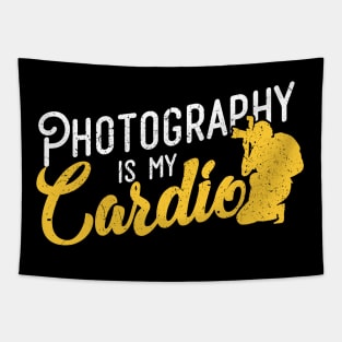 'Photography Is My Cardio' Awesome Photography Camera Gift Tapestry