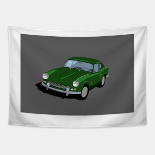 Triumph GT6 Mk1 Graphic Poster -British Racing Green Tapestry