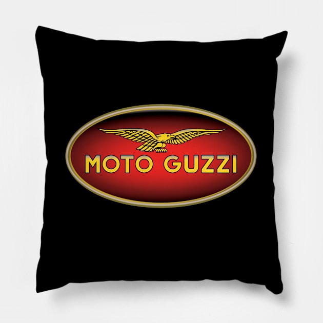 Moto Guzzi Classic (visit:  fmDisegno.redbubble.com for full range) Pillow by fmDisegno