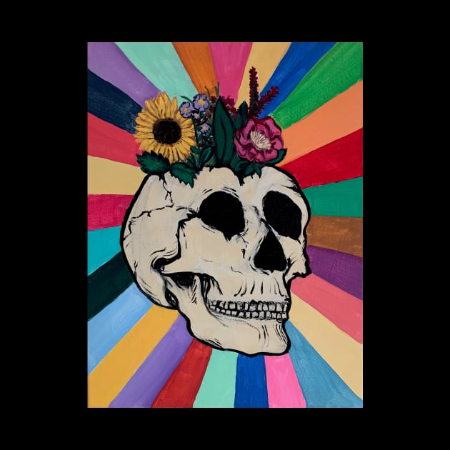 Skull and Flowers by Gcino13