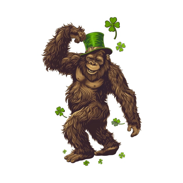 Bigfoot Leprechaun St Patricks Day by Wintrly