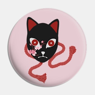 Sakura Fox Mask Pin