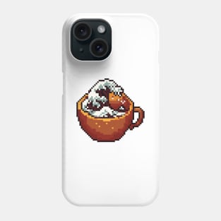 Great Wave Off Coffee Pixel Art Phone Case