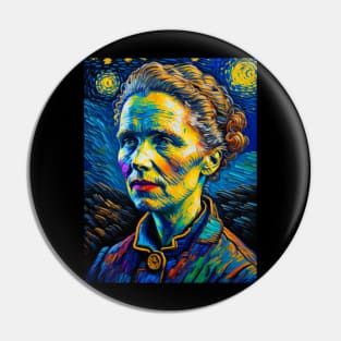 Marie Curie in starry night Pin