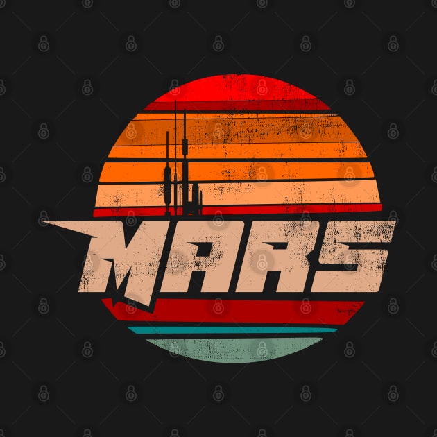 Mars vintage sun stripes distressed retro badge logo emblem by SpaceWiz95