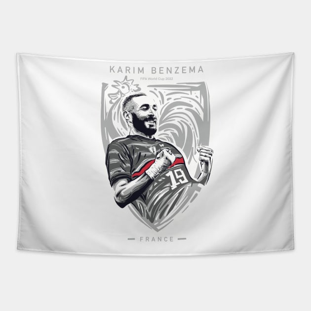 France World Cup Qatar 2022 Tapestry by BAJAJU