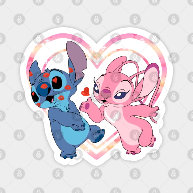 Stitch and Angel Kiss Magnet by Nykos