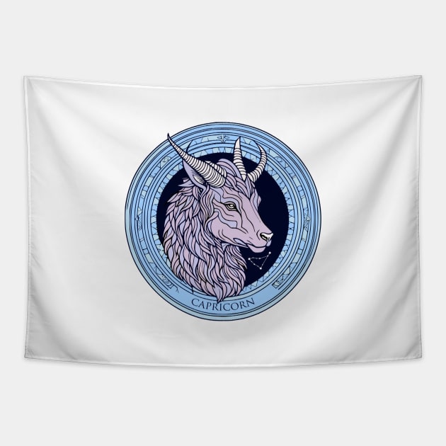 Capricorn Zodiac Sign Horoscope Tapestry by Thoo