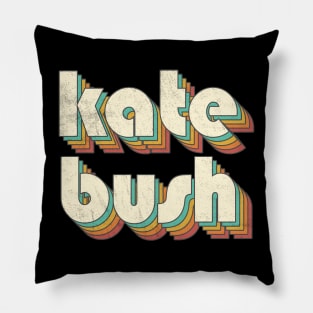 Retro Vintage Rainbow Kate Letters Distressed Style Pillow