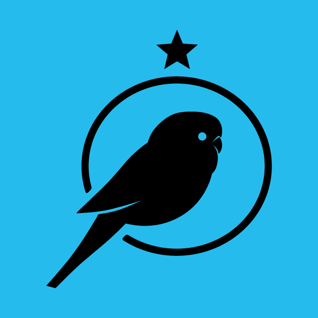 Budgie. Design for bird fans and lovers in black ink. by croquis design