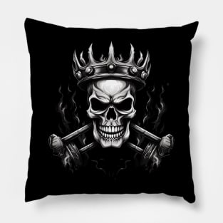 Barbells with Skull with crown Pillow