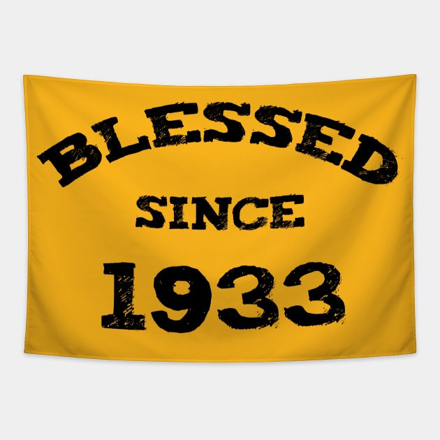 Blessed Since 1933 Cool Blessed Christian Birthday Tapestry by Happy - Design