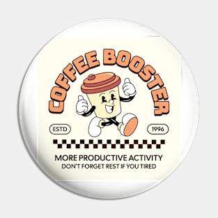 mascot coffee booster Pin