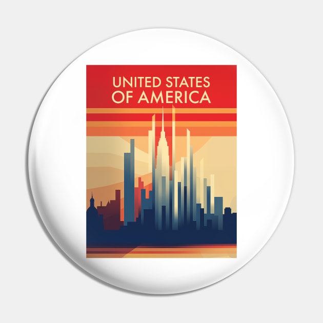 USA Pin by MarkedArtPrints