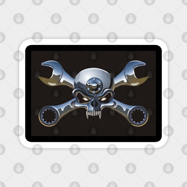 Metall Jolly Roger Magnet by Mechanik