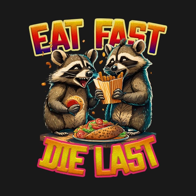 Eat Fast Die Last Raccoons by Polomaker